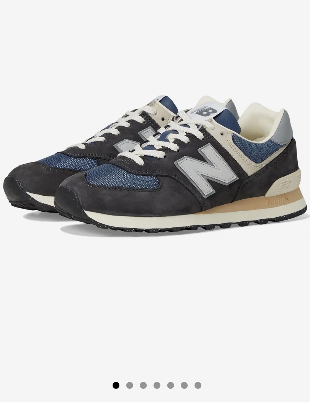 New Balance 574 Men's Dark Navy, Gray & Cream Athletic Sneakers